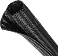 Split Wire Loom Tubing, Cable Protector Sleeve, Braided Cable Management for TV/Computer/Home Theater/Engine Bay, Cord Protectors from Pets No Chew (Black, 1/8"-10ft)