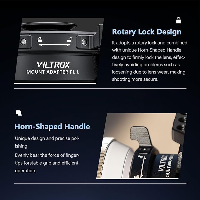 VILTROX PL-L Lens Adapter, Lens Converter Ring Camera Lens Mount Adapter Ring Compatible with PL Lens to L Mount Camera Panasonic S1 S1R S1H S5/Leica SL SL2 CL TL/Sigma FP DSLR Cameras