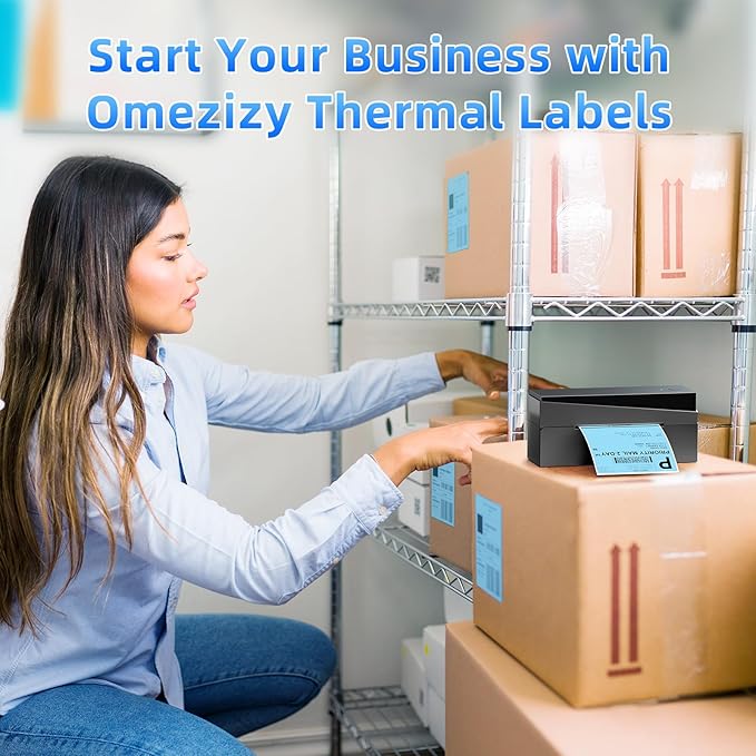 4x6 Thermal Labels, 1 Packs of 500 4x6 Fold Labels Blue - Compatible with JADENS, ASprink, Phomemo, Rollo, Zebra, Omezizy and Other Thermal Printers