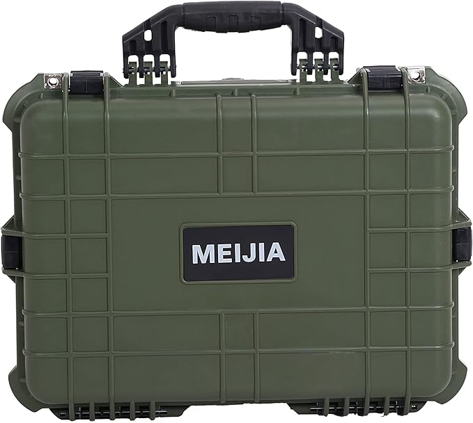 MEIJIA Portable Waterproof Protective Case,Hard Camera Case,Customized Fit Foam Inserted, Elegant Black,Fit for Camera, Equipments, Lens,Drones(Black)