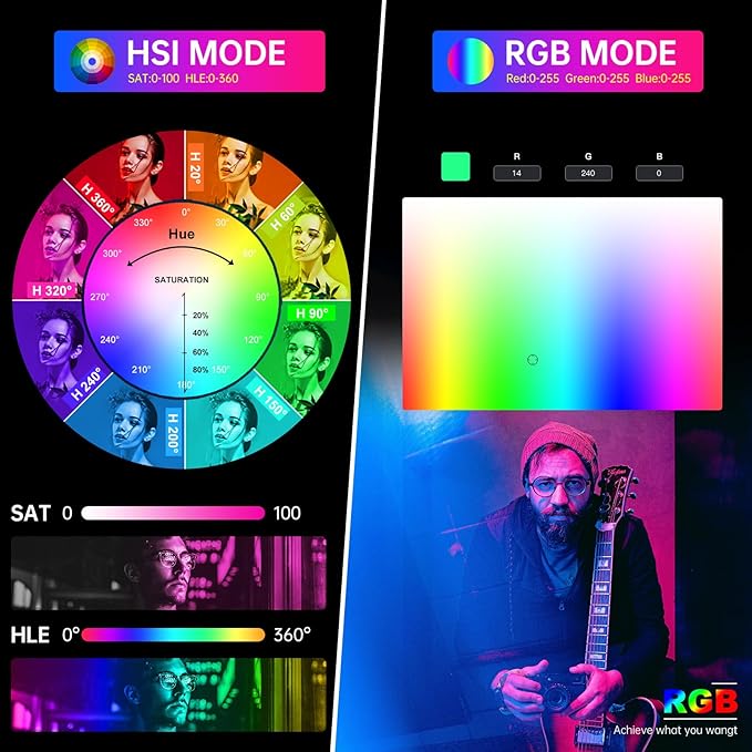 GVM 300C RGB Video Light, 300W Studio Light 2000K-10000K,48,200 Lux@ 1m with Reflector Photography Lighting with Bowens Mount & DMX Control, Studio Light for Film Recording,16 Lighting Effects