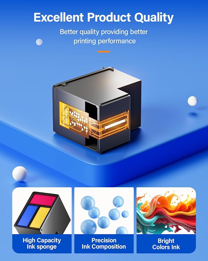 64XL Ink Cartridge Black/Color Combo Pack Replacement for HP Ink 64 XL for Envy Inspire 7900e 7255e 7955e 7958e 7200e Photo 6200 7855 7858 7800 7100 7155 7120 6252 6255 7158 7164 Tango Series Printer