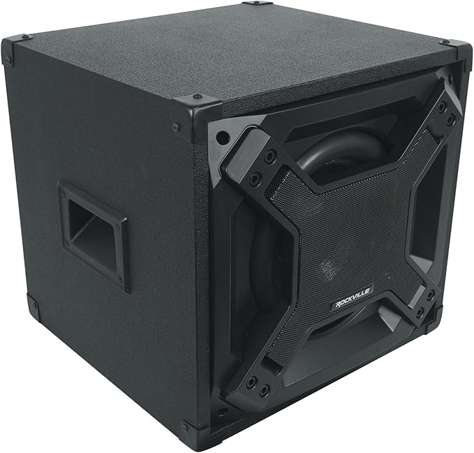 Rockville BASS Blaster 10 750W Powered 10" Home Theater Subwoofer Sub, LED Lighting, RCA Inputs/Outputs, Variable Crossover, for Home Theater and Studio Audio