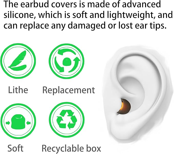 Earbud Replacement Tips Silicone Earbud Tips Ear Bud Covers Fit Most in-Ear - Image 4