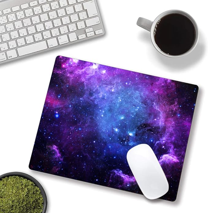 Mouse Pad, Galaxy Mouse Pad, Cute Square Waterproof Mouse Mat Non-Slip Rubber Base Computer Mousepad for Office Laptop