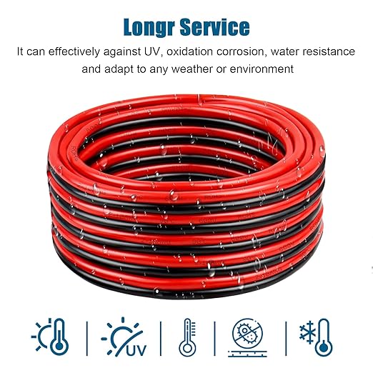 12 Gauge Wire 2 Conductors Copper Wire, 12 AWG Battery Cable Oxygen Free Copper Wire for Solar Panel, Automotive, Trailer, RV and Speaker (12 Gauge 20FT)