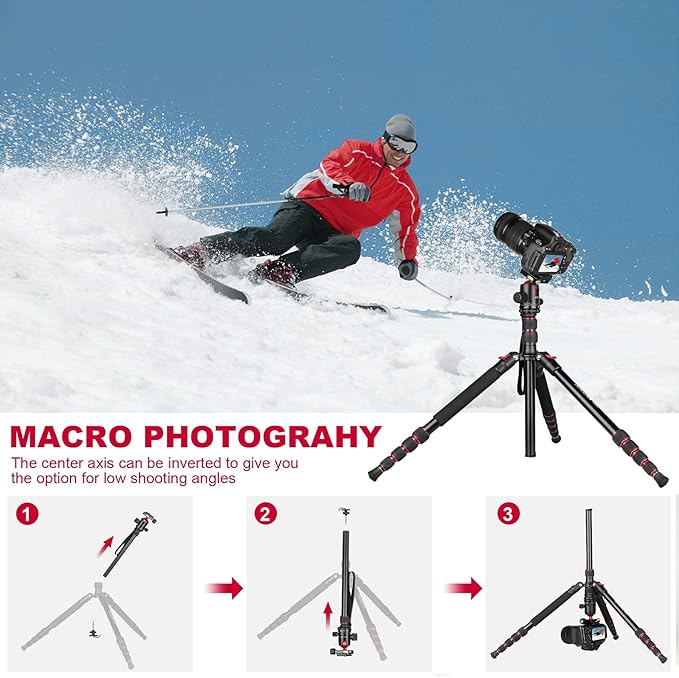 Victiv 80/85 inches Heavy Duty Tripod for Camera and Phone, 85" Camera Monopod Tripod, DSLR Binoculars Spotting Scope Camcorders Video Tripod Stand, 360 Degree Ball Head, 35 lbs Loads
