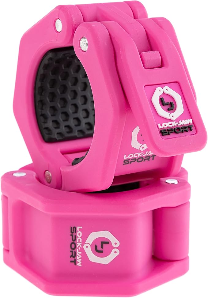 Lock-Jaw Sport Olympic Barbell Collar - Quick Release Barbell Clamp (Pink)