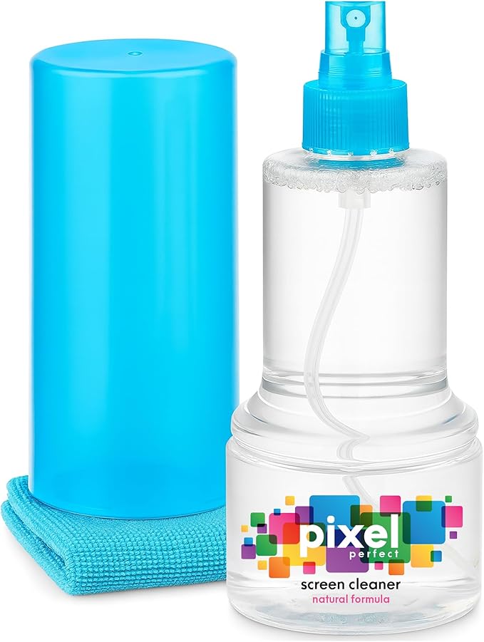 Pixel Perfect | 10oz | Screen Cleaner Kit, for TV, Laptops, Computers, Monitors, Phones, Tablets | 300ml Cleaning Kit, Premium Natural Spray