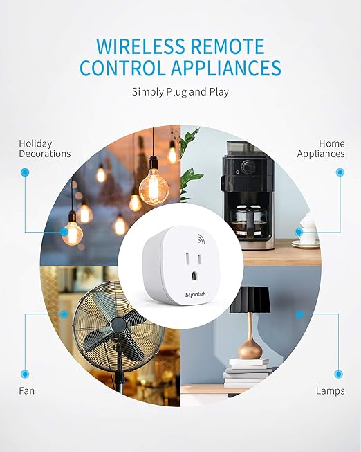 Remote Control Outlet Wireless Light Switch for Household Appliances, Expandable Remote Light Switch Kit, Up to 100 ft Range, FCC Certified, ETL Listed, White (3 Outlets + 1 Remotes)