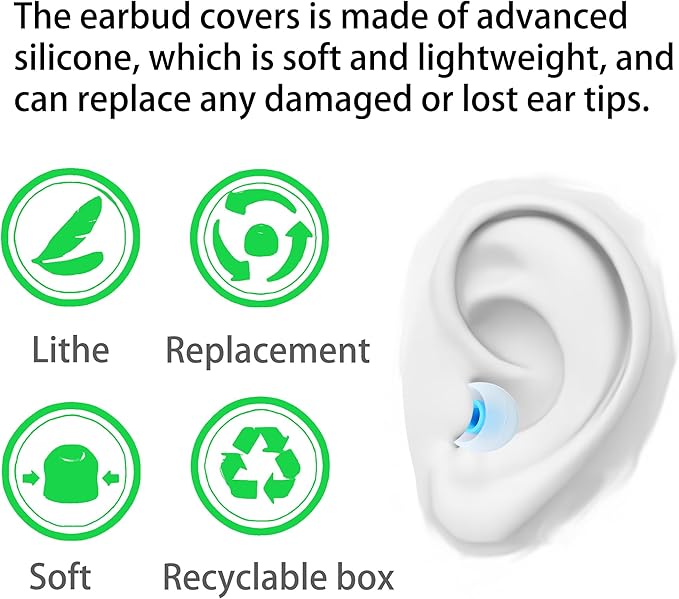 Earbud Replacement Tips Silicone Earbud Tips Ear Tips Fit Most in-Ear Earbuds - Image 4