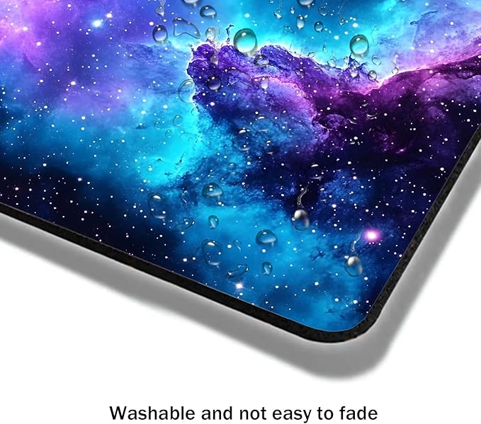 Mouse Pad, Cute Purple Nebula Galaxy Mouse Pads for Desk, 9.5" x 7.9" Non-Slip Rubber Base Computer Mousepad with Women, Portable Square Design for Wireless Mouse and Pad Laptop Office & Travel
