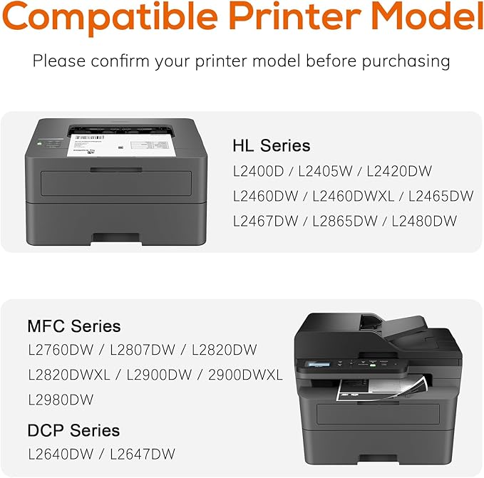 Compatible TN830XL TN830 Toner Replacement for Brother TN830XL TN830/XL/V Toner Work with HL-L2460DW HL-L2405W HL-L2400D HL-L2480DW MFC-L2820DW XL MFC-L2900DW DCP-L2640DW Printer (4 Black)