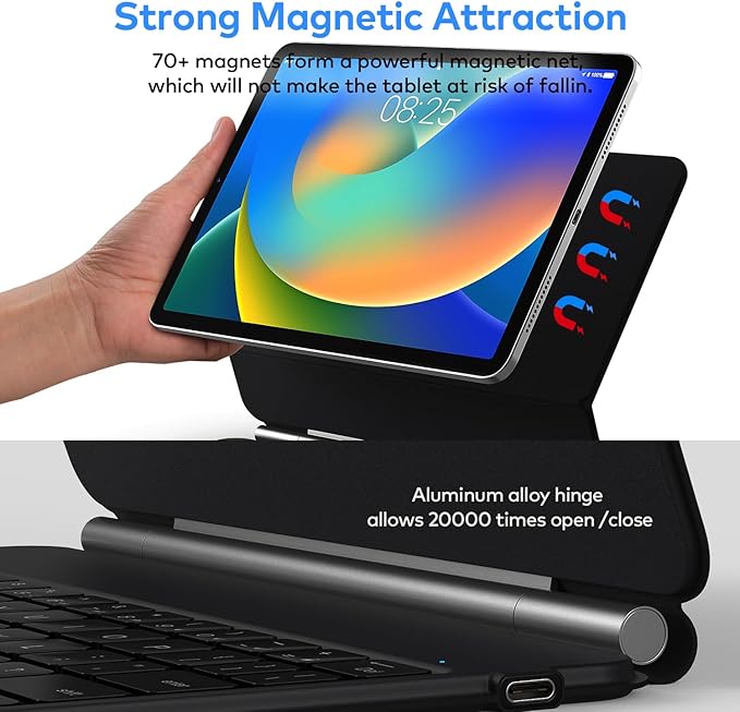 Keyboard Case for iPad 10th Generation 2022 & 11th (A16, 2025) – Magic-Style Keyboard with Multi-Touch Trackpad – Floating Cantilever Stand – Magnetic Case for iPad 10.9 inch 10th / 11th Gen.