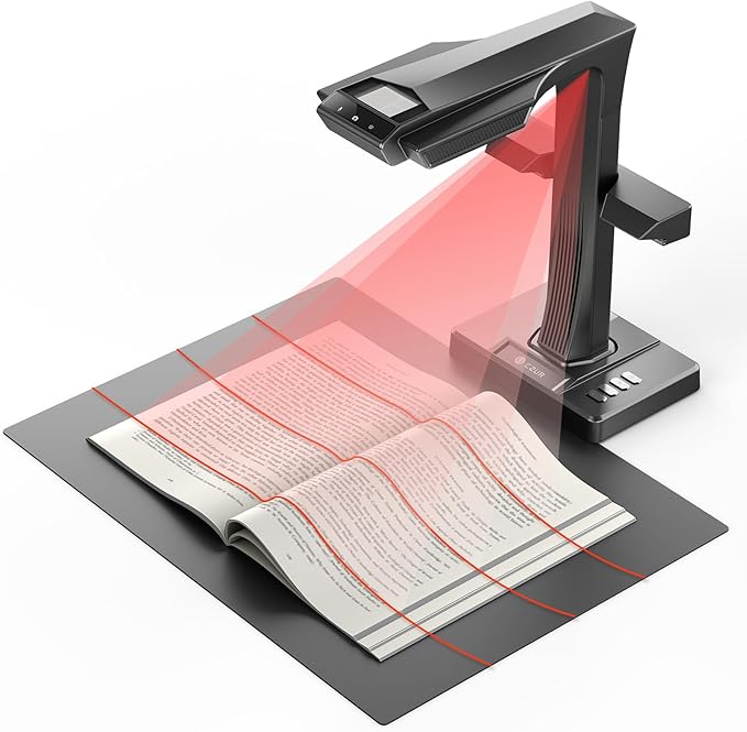CZUR ET MAX Professional Book Scanner, 38MP Document Camera, Laser Curve-Flatten, USB High Speed Document Scanner, 180+ Languages OCR, Capture A3, Support HDMI, for Windows/MacOS/Linux