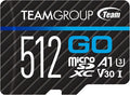 TEAMGROUP GO Card 512GB Micro SDXC UHS-I U3 V30 4K, R/W up to 100/90 MB/s for GoPro & Action Cameras High Speed Flash Memory Card with Adapter for Outdoor, Sports, 4K Shooting TGUSDX512GU303