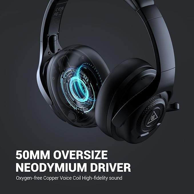 EKSA Headset with Microphone for PC, Computer Headphones with Noise Cancelling Microphone, Over-Ear All Day Comfortable, Immersive Sound 3.5mm Wired Gaming Headset for Laptop/Xbox/Switch/PS4/PS5