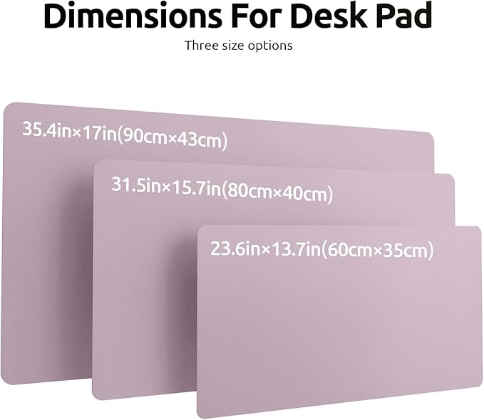 YSAGi Leather Desk Pad Protector, Office Desk Mat, Large Mouse Pad, Non-Slip PU Leather Desk Blotter, Laptop Desk Pad, Waterproof Desk Writing Pad for Office and Home (Grayish Lavender, 23.6" x 13.8")