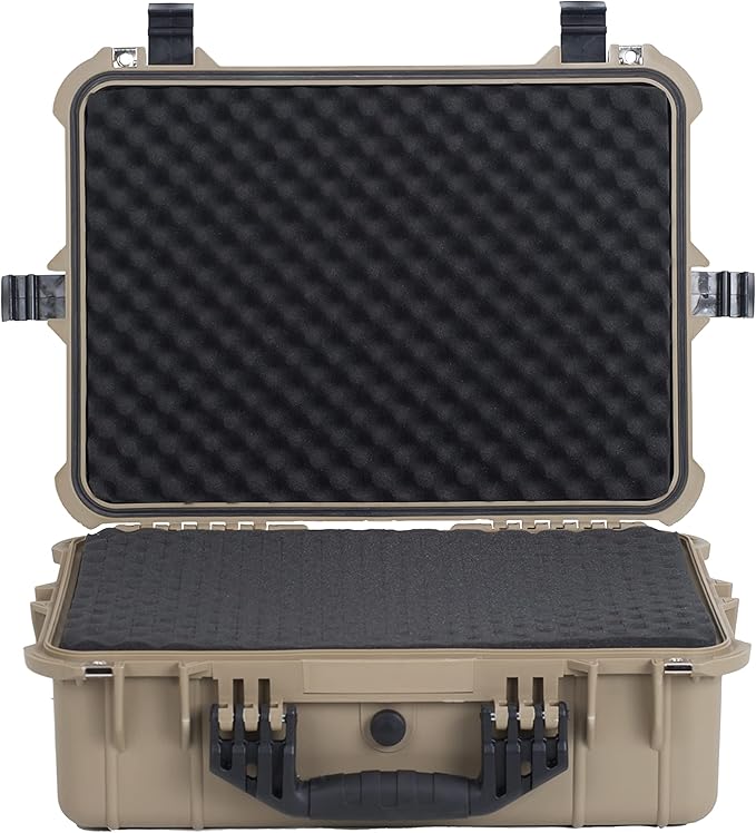 MEIJIA Portable Waterproof Protective Case,Hard Camera Case,Customized Fit Foam Inserted, Elegant Black,Fit for Camera, Equipments, Lens,Drones(Black)