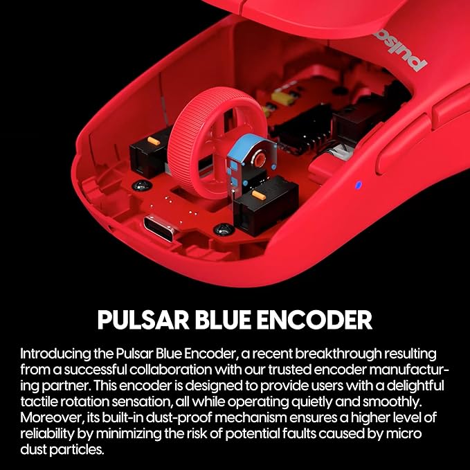 Pulsar Gaming Gears X2H mini Wireless Gaming Mouse, Limited Color Edition, Ultra Lightweight 1.83 oz (52 g), Symmetrical, Optical Switch, 26000 DPI, PAW3395 Sensor (Mini, Wireless, Red)