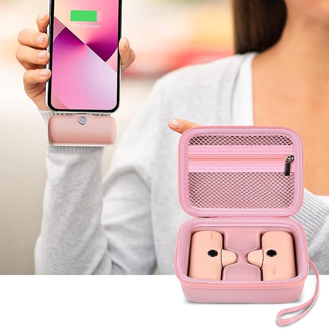 Portable Charger Power Bank Case for 2PCS Swyop/for Feob/for Charmast/for JEJILL/for LanLuk/for VEGER/for iWALK/for Taegila/for Kuulaa and More Small Charging Battery Pack - Bag Only (Pink)