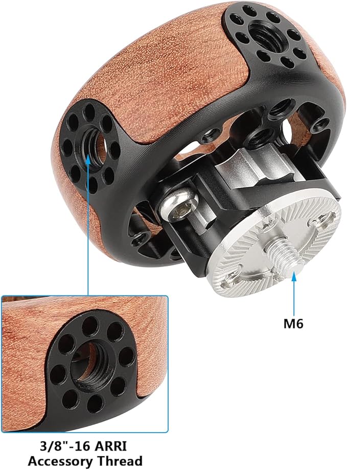 CAMVATE Round Hand Wheel with M6 Rosette Mount for Camera Video Wooden Handgrip - 3217