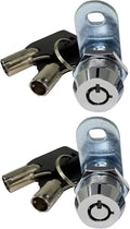 Admiral Locks Tubular Cam Lock, Keyed Alike Removable Key RV Compartment Storage Lock Cabinet Locks (Chrome Pack of 2, 5/8" 90°)