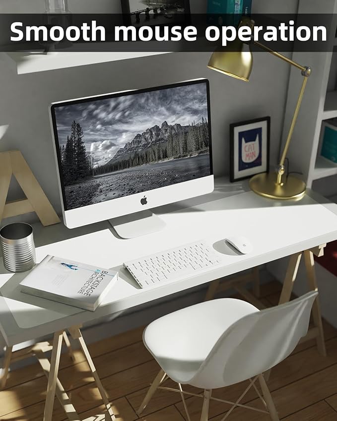 Desk mat Large, Leather Desk Pad Protector,Office Desk Mat,Mouse Pad, Non-Slip Desk Blotter, Laptop Desk Pad, Waterproof Desk Writing Pad for Office&Home (Ivory White, 48" x 24")