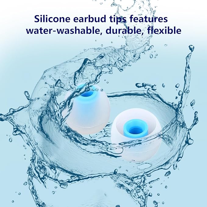 Silicone Replacement Earbud Tips Earbud Covers Ear Tips Fit for in-Ear Headphones (Inner Hole 3.8mm -5.1mm) Earbud Replacement Tips 9 Pairs