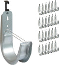 ICC Batwing J Hook 4” with Retainer Clip - Galvanized Steel Cable Management Hooks for Hanging Cable to Hanger Wire and Threaded Rod - Rust-Resistant, EIA and TIA Compliant - 4 Inch 25 Pack