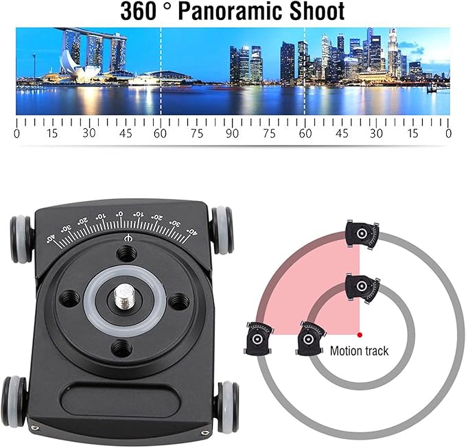Camera Slider, Camera Car Aluminium Alloy 4 Wheeled Tabletop Slider with 1/4 Screws, Filming Equipment for Ball Head Phone Clamp DSLR Camera Video Camcorder