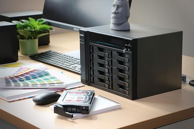 Asustor Lockerstor 8 AS6508T 8 Bay NAS - Network Storage Enclosure, Quad Core 2.1GHz CPU, 8GB RAM DDR4, M.2 NVMe SSD