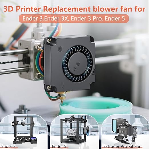 Wathai DC 4010 Blower Fan 24V Duall Ball High Speed with 1000mm/ 3.3 ft Wires 40mm x 10mm 24 Volt DC Brushless Radial Turbo Fans for Ender 3 Fan Upgrade Extruder Hot End Cooling 2 Pack