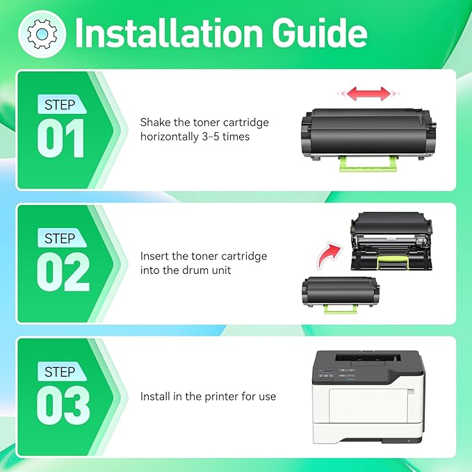 56F1000 Toner Cartridge Black Compatible with Lexmark 56F1000 56F000G Toner Replacement for Lexmark MS321 MS421 MS521 MS621 MX521 MX522 MX622 MS622 MX321 MX421 Laser Printer Ink dn dw de adn adw adhe