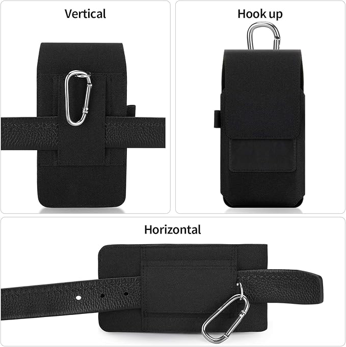 BECPLT Nylon Holster for Galaxy S25 Ultra 5G S24/S23/S22/S21/S20 Ultra Belt Holster Black Cell Phone Holder Belt Clip Holster Case Phone Pouch Belt Pouch Cover