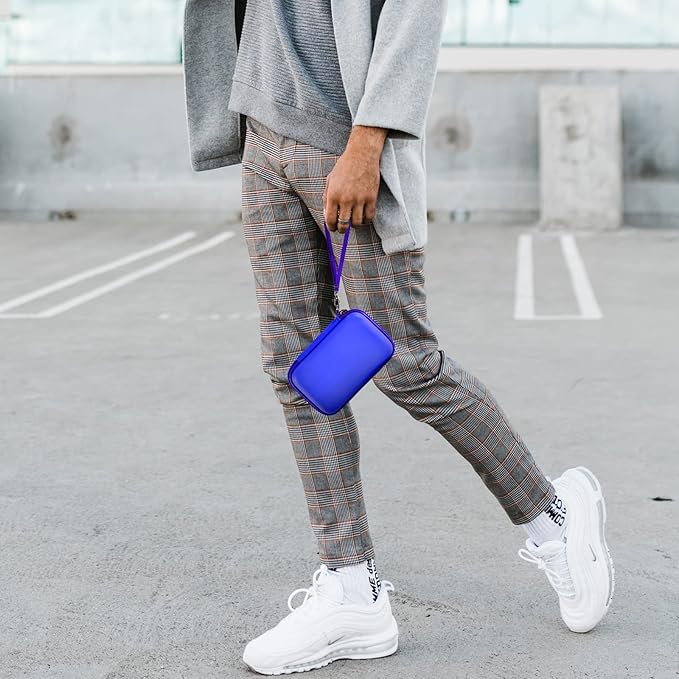 Travel Case for UCOMX for Nano/for Iseyyox/for LISEN/for RTOPS 3 in 1 Wireless Charger, Foldable Magnetic Charging Station Storage Holder Bag for Fast Charge Pad Cable and Adapter, Blue-Box Only