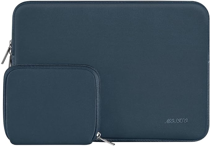 MOSISO Laptop Case 13.3 inch, 13-13.3 inch Laptop Sleeve Bag Compatible with MacBook Air/Pro 13 / Pro 14, HP Dell ASUS Lenovo Notebook, Neoprene Computer Sleeve Bag with Small Case, Haze Blue