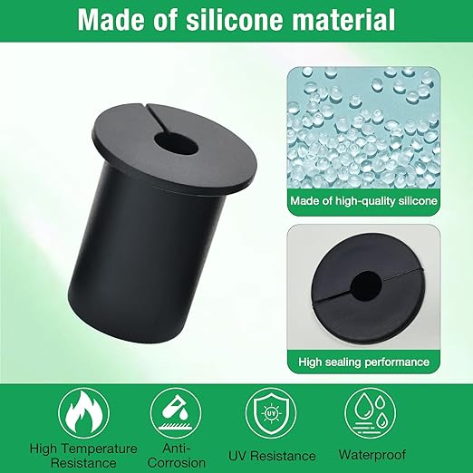 2pc Starlink Cable Grommet 1" Silicone Waterproof Wall Hole Pass Through Split Cable Bushings for TV Wire Ethernet Cord, Starlink Cable Routing Kit Accessories, 38mm/1.5" Ht, Grey