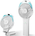 PANERGY Handheld Misting Fan – Rechargeable Battery Operated,Handheld Personal Fan with Mist Spray, Electric Hand Fans, 180° Foldable Mister Fans for Travel, Camping, Disney, Concerts, Office(White)