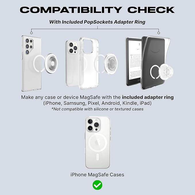 PopSockets Phone Grip for MagSafe with Kickstand, Magnetic Stand, Swappable Top, Secure Hold for iPhone MagSafe Cases, Phone & Tablet Grip - Dusty Rose