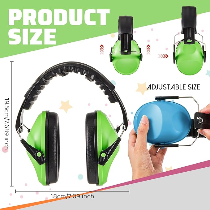 Amylove 12 Pcs Kids Ear Protection Noise Cancelling Headphones Ear Muffs Bulk 27db Adult Noise Reduction Hearing Earmuff(Universal Fit (kids & Adults),Cute Style,Classic Color)