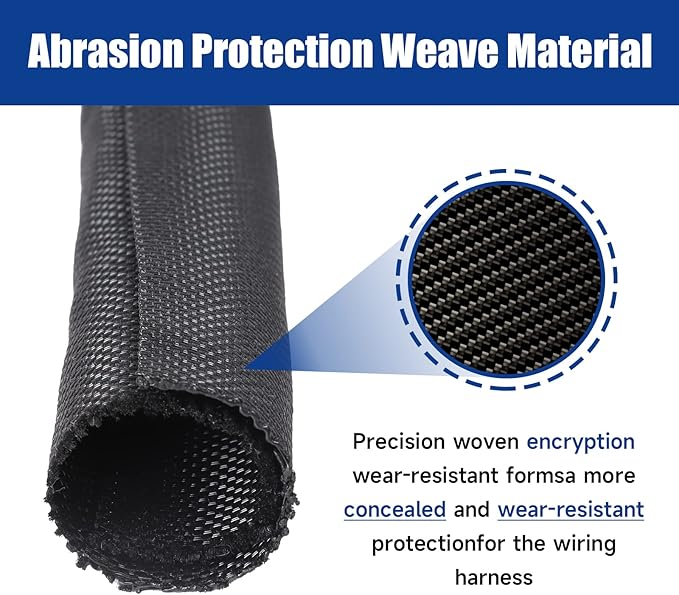 Automotive Wire Sheathing Split Wire Loom Braided Mesh Woven Cable Sleeve for Wires/Cable Cord Protector (1/4" - 150 Feet)
