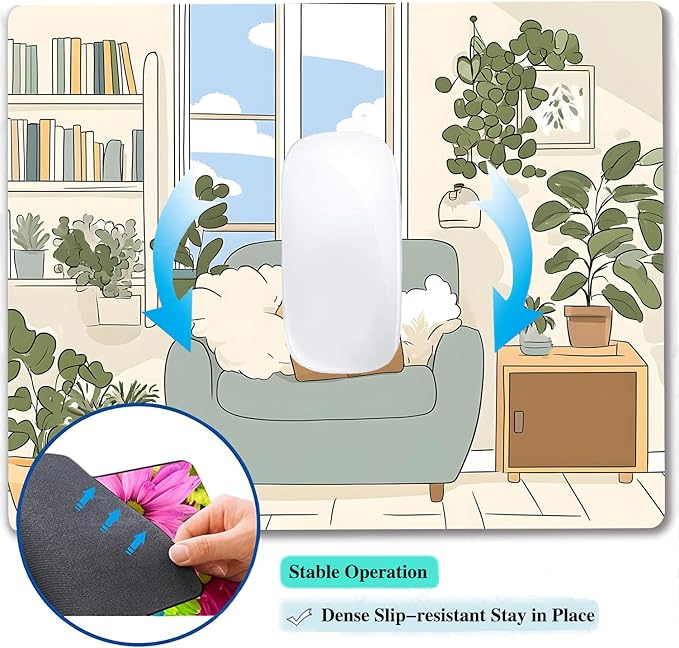 Cute Cartoon Anime Dog Custom Mouse Pad with Non-Slip Rubber, Small Square Design for Wireless Laptop & Computer Mouse Pads for Desk, 9.5 x 7.9 inch Smooth Surface for Gaming & Office