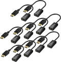 4K DisplayPort (DP) to HDMI Adapter, 10 Pack, Uni-Directional Gold-Plated Display Port Computer to HDMI Screen Converter (Male to Female) Compatible with HP, Dell, Lenovo & More, Passive -Black
