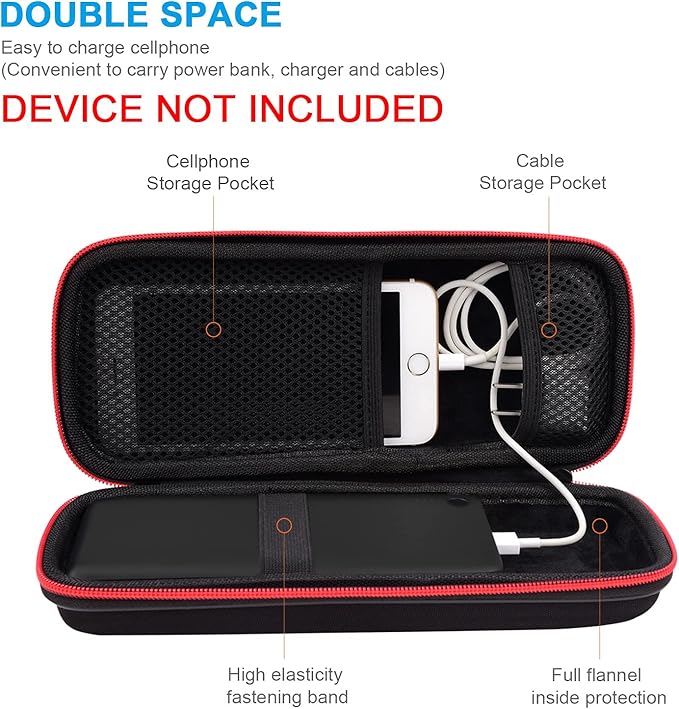 Hard Travel Case Fit for RAVPower 26800/20100/20000mAh, Anker Power Core 26800mAh/PowerCore +26800mAh, Dulla M50000 Power Bank 12000mAh, ROMOSS 30000mAh, Lab599 Tx500 Radio by SKYNEW (Large Black)