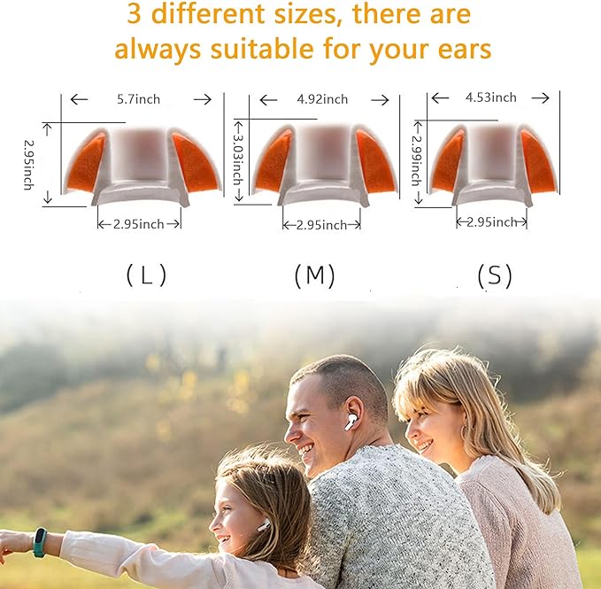 Airpod Pro Ear Tip Memory Foam & Silicone Hybrid Ear Tips, Perfect Noise Reduction, Stays in Your Ears, Ultra-Comfort, Anti-Slip Eartips, Fit in The Charging Case (Orange, Small)