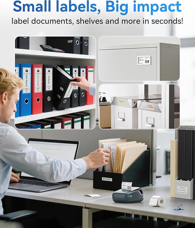 NIIMBOT B1 Label Maker Machine with Tape, Thermal Label Printer Easy to Use for Office, Home, Business, 2 Inch Label Maker with 2'' x1.18'' Labels-230pcs/Roll