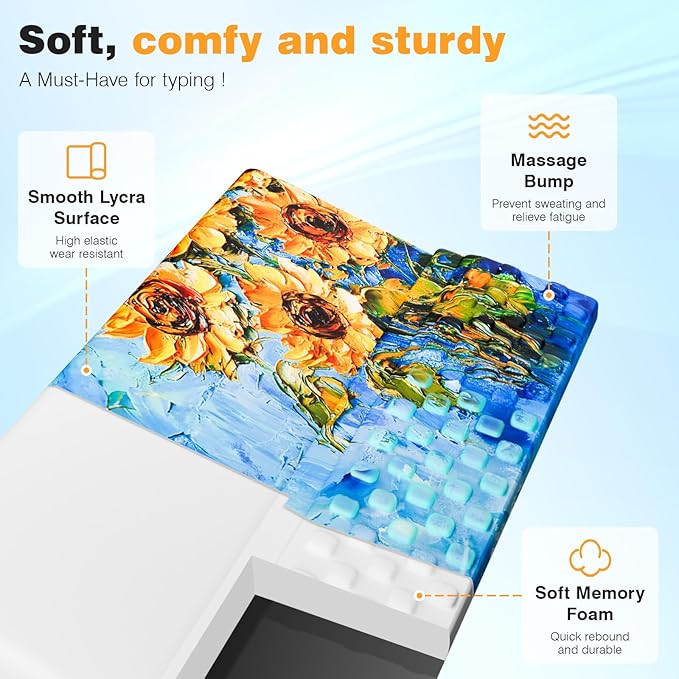Ospelelf Ergonomic Keyboard Wrist Rest Pad Comfortable Keyboard Stand Riser Holder Pad for Office Gaming