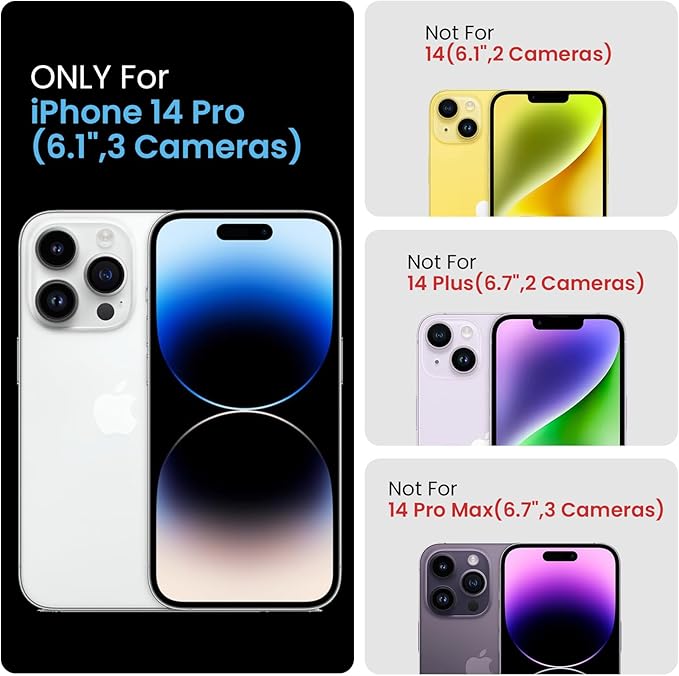 FireNova for iPhone 14 Pro Case, Silicone Upgraded [Camera Protection] Phone Case with [2 Screen Protectors], Soft Anti-Scratch Microfiber Lining Inside, 6.1 inch, Sea Blue