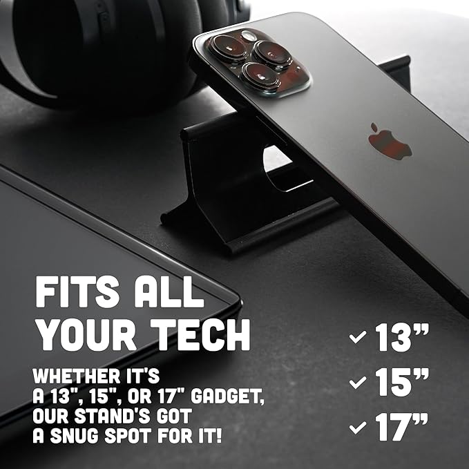 Steepy Portable Laptop Stand for Desk – Adjustable Height, & Portable Laptop Holder – Ergonomic Computer Stand for Cooling & Comfort – Slip-Proof, Sturdy Design – Universal Fit for 13-17 Inch Devices